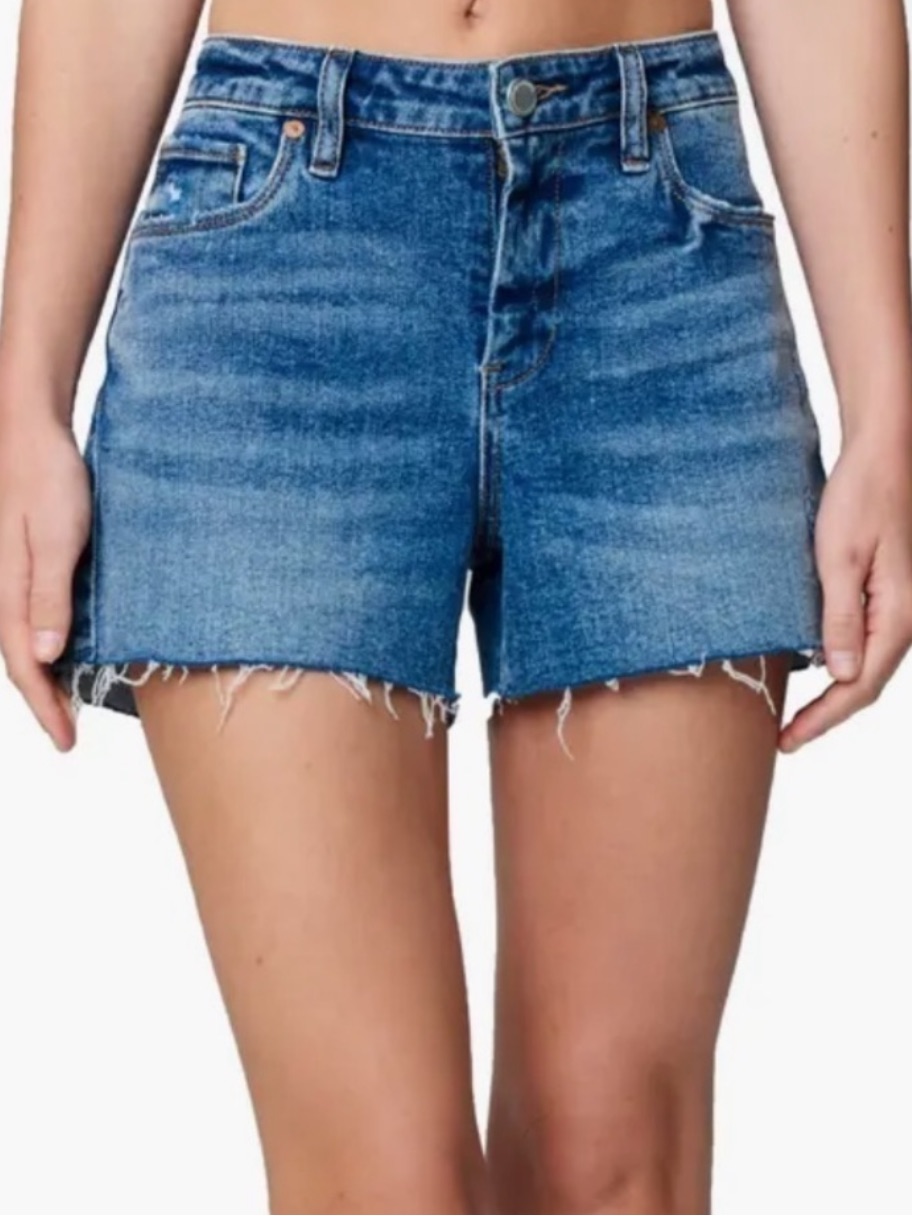 Blank Nyc The Essex Classic Cut-Off Distressed Denim Jean Shorts Dark Blue 29 8